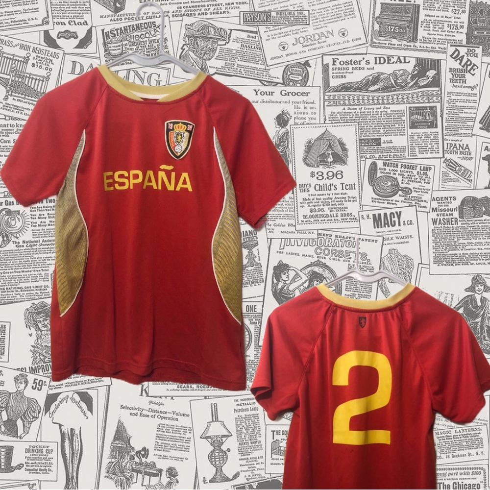 Spain Futbol, Red Jersey,Youth Medium 10/12
